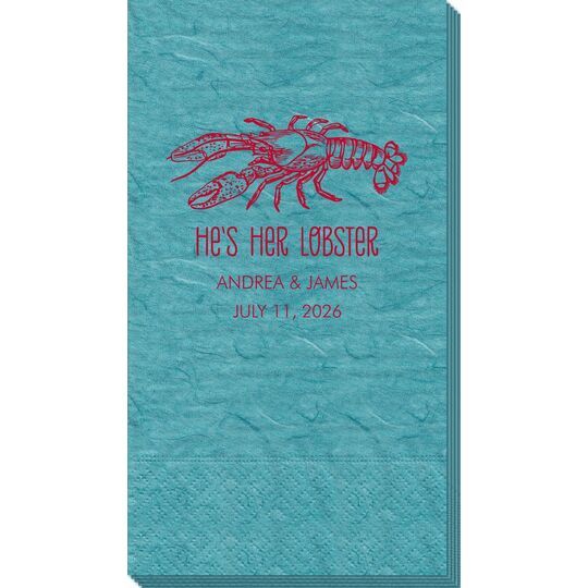 He's Her Lobster Bali Guest Towels
